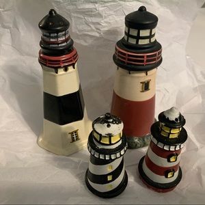 LIGHTHOUSE SALT & PEPPER VINTAGE 2 SETS